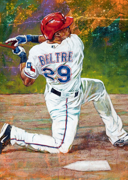 Andrian Beltre in Action by artist Robert Hurst
