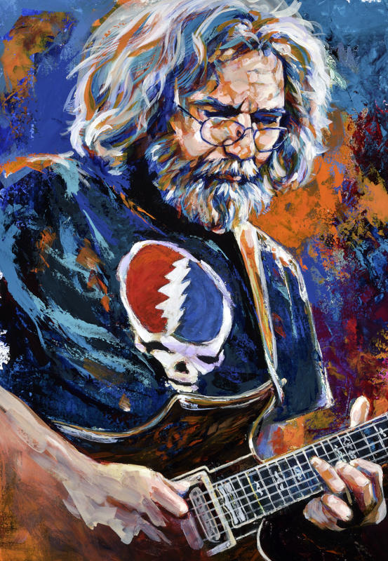 Jerry Garcia original painting by Robert Hurst – aDamnFineArtist.com