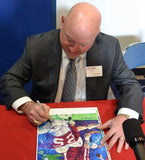 Tony Franklin signing official Texas Sports Hall of Fame print by Robert Hurst