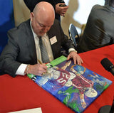Tony Franklin signing painting by Robert Hurst