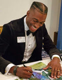 Robert Griffin III signing print by artist Robert Hurst