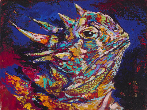 Horned Frog Y'all limited edition canvas giclee print featuring a horned frog