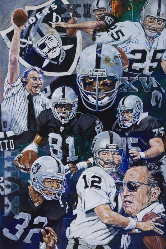 Oakland Raiders History limited edition canvas giclee print –