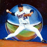 Ryan with Baseball fine art print of Nolan Ryan