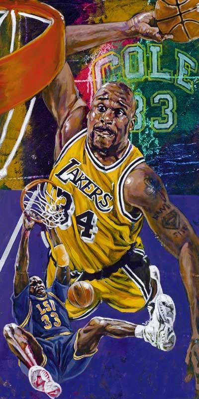 Shaquille O'neal Los Angeles Lakers Basketball Art 