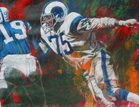 Deacon Jones autographed art print