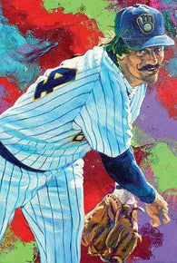 Rollie Fingers autographed art print