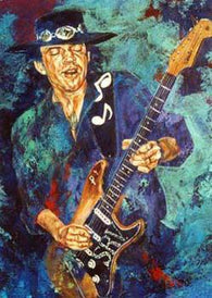 Stevie Ray Vaughan Aqua fine art print