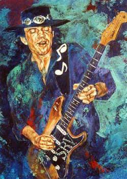 Stevie Ray Vaughan Aqua fine art print