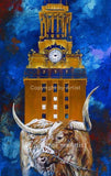 Code Orange: UT Tower with Bevo XIV fine art print