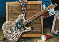 Dale Watson's Coin Guitar autographed fine art print signed by Dale Watson