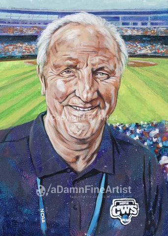 Dennis Poppe - former NCAA director of championships autographed fine art print signed by Poppe