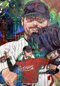 In the Clutch Roger Clemens (Astros) autographed limited edition giclee print