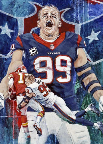 J J Watt in Action fine art print