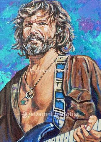 Kris Kristofferson autographed limited edition fine art print signed by Kris Kristofferson