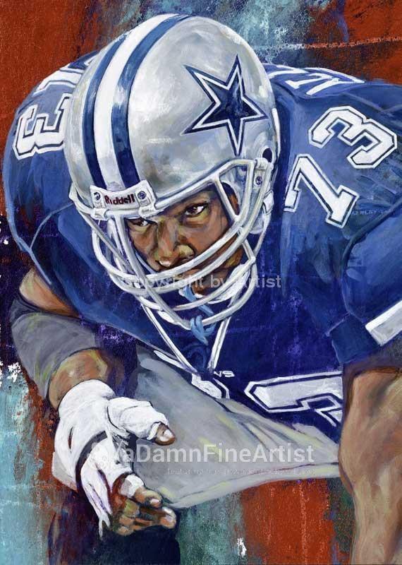 Larry Allen autographed limited edition fine art print signed by