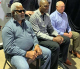 Campbell, Olajuwon and Ryan at Fiterman show where Campbell and Olajuwon signed Legacy 34 artwork