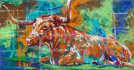 Longhorn # 13 AKA Bevo # 13 limited edition giclee on canvas