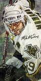 Mike Modano limited edition autographed print shown with Modano's autograph