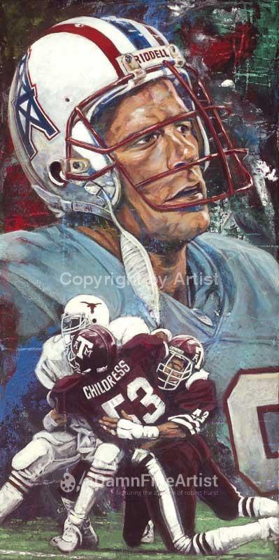 Ray Childress Houston Oilers Rare Art 