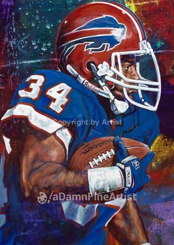 Thurman Thomas autographed limited edition fine art print signed by Th –