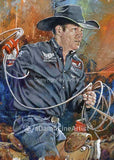 Trevor Brazile autographed limited edition fine art print signed by Brazile