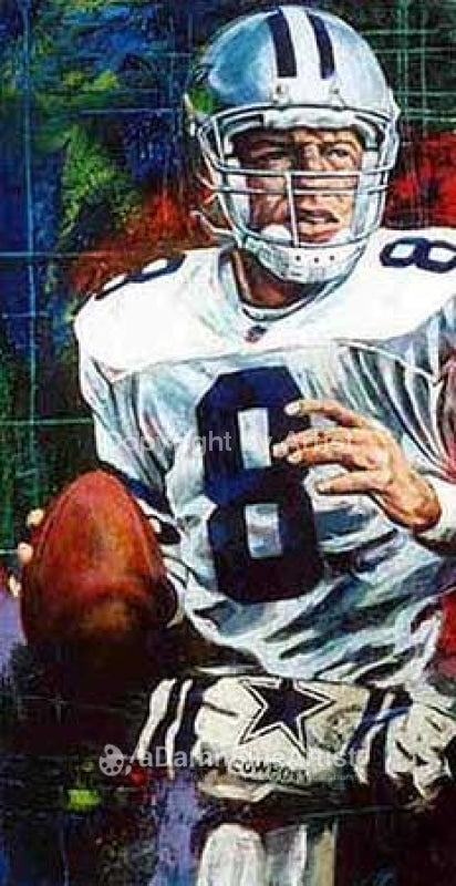 Troy Aikman limited edition print featuring Aikman