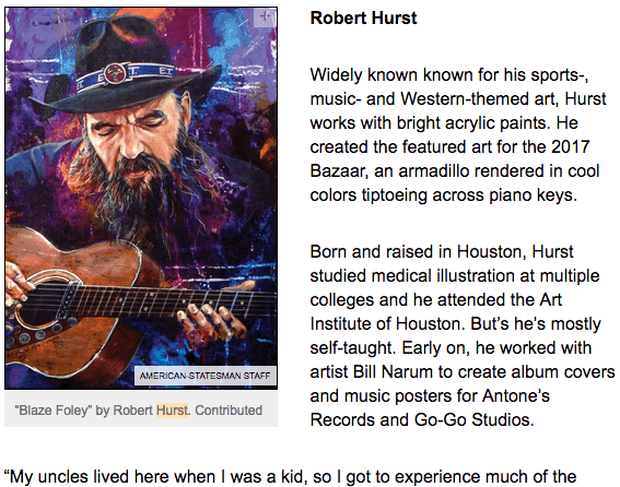 Robert Hurst Profiled in Austin American Statesman Article December 2017