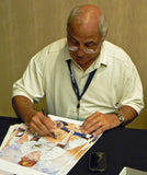 Sal Bando signing his official College Baseball Hall of Fame print by Robert Hurst