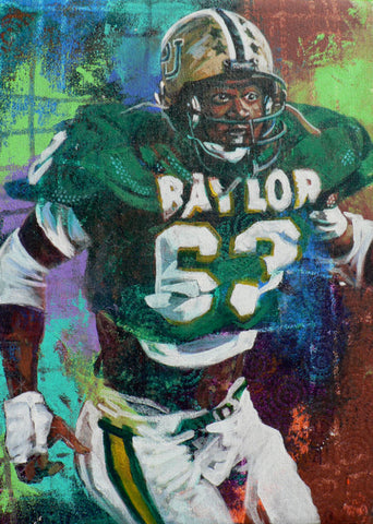 Mike Singletary with Baylor fine art print