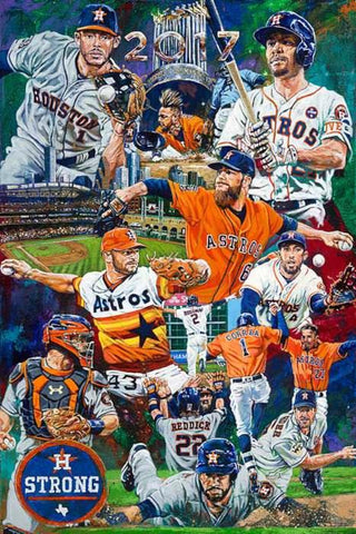Houston Astro 2017 Championship Team limited edition canvas giclee print by Robert Hurst