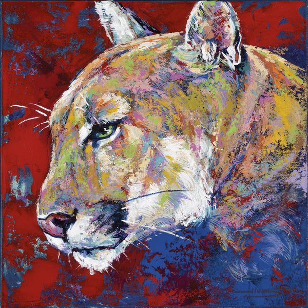 UH Cougar Shasta limited edition canvas giclee print featuring a cougar