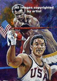 George Foreman autographed fine art print signed by Foreman