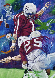 Tony Franklin - Texas A&M / Patriots autographed limited edition fine art print signed by Franklin