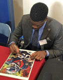 Andre Johnson signing official Texas Sports Hall of Fame print by Robert Hurst