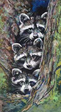 Racoon Pile limited edition canvas giclee print