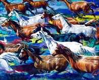 Arabian Horses Running Free fine art print, limited edition canvas giclee by Robert Hurst