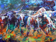 Longhorn Stampede limited edition giclee print