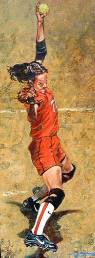 "The Wind Up" autographed art print of Cat Osterman