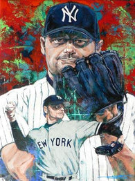 In the Clutch Roger Clemens (Yankees) autographed limited edition giclee print