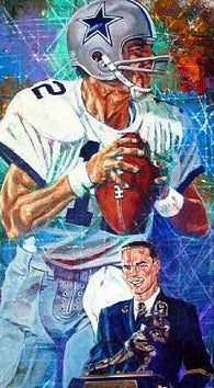 Roger Staubach autographed limited edition print