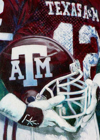College Football Helmet Series: Texas A&M fine art print signed by Dat Nguyen
