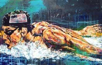 American Swimmer fine art print featuring Michael Phelps