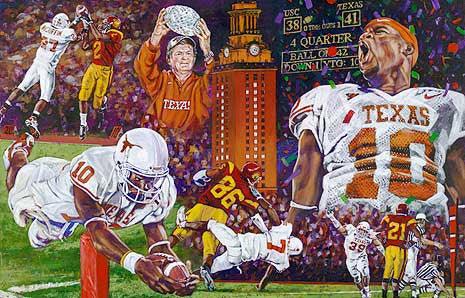 The End of a Perfect Season - limited edition giclee print (large) celebrating The University of Texas Longhorns 2005 Championship