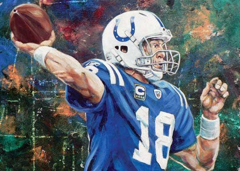 The Throw fine art print featuring Peyton Manning with the Indianapolis Colts