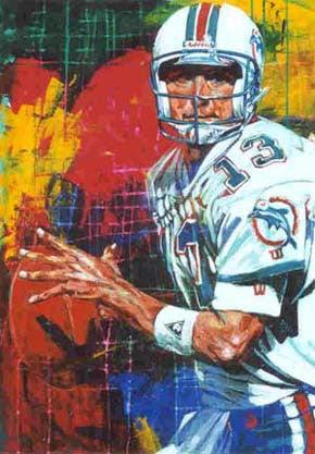 NFL QB Dan Marino Miami Dolphins Art Color 8 X 10 Photo