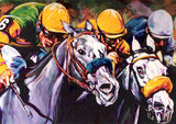 Racing Greys horse racing print