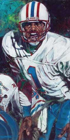 Warren Moon autographed limited edition print