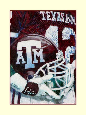 atm football helmet College Football Helmet Series: Texas A&M fine art print signed by Dat – aDamnFineArtist.com