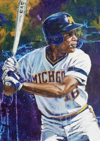 Barry Larkin - Michigan autographed limited edition print